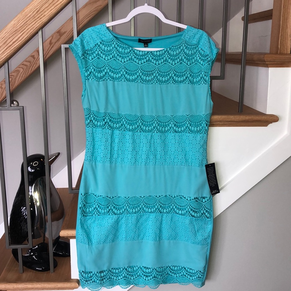 The Limited Turquoise Lace Dress Size L NWT